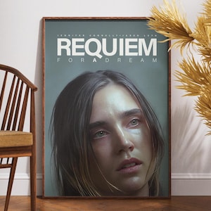 Requiem For a Dream Poster, Film Poster Druck, Digitales Poster, Jennifer Connelly Poster, Jared Leto, Vintage Film Poster, Retro Film Print