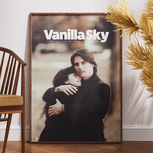 Poster di Vanilla Sky, poster retrò, poster vintage, regalo per lei, regalo per lui, film romantico, Tom Cruise, Penélope Cruz, David e Sophia