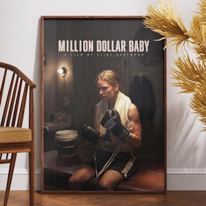 Million Dollar Baby Poster, Filmposter, Wandkunst, Retro Poster, Vintage Poster, Geschenkidee, Clint Eastwood, Hilary Swank, Maggie Fitzgerald