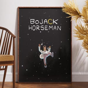 BoJack Horseman Poster, Tv Serien Poster, Minimalistische Kunst, Vintage Poster, Wand Deko Idee, Film Kunst, Geschenk für Sie, Geschenk für Ihn, Fun Poster