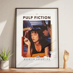 Pulp Fiction Poster, Movie Art Poster, Tarantino films Print, Print Movie Poster, Minimalist Movie Poster, Gift for Movie Lovers, Wall Art