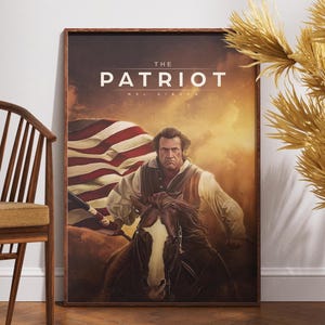 The Patriot Poster, Retro Movie Poster, Vintage Poster, Roland Emmerich, Gift for Him, Wall Art, William Tavington, Jason Isaacs, Home Decor