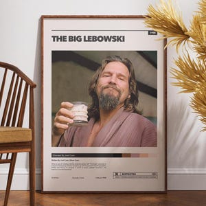 The Big Lebowski Poster, Film Liebhaber Geschenk, Home Decor, Wand Kunst, Ethan Coen, Joel Coen, Matt Bridges, Geschenk für Ihn, Vintage Retro Poster