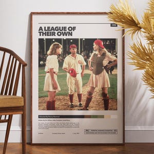 A League of Their Own Poster, Gift for Her, Sports Movie, Film Poster, Tom Hanks, Home Decor, Wall Art, Geena Davis, Vintage Retro Poster