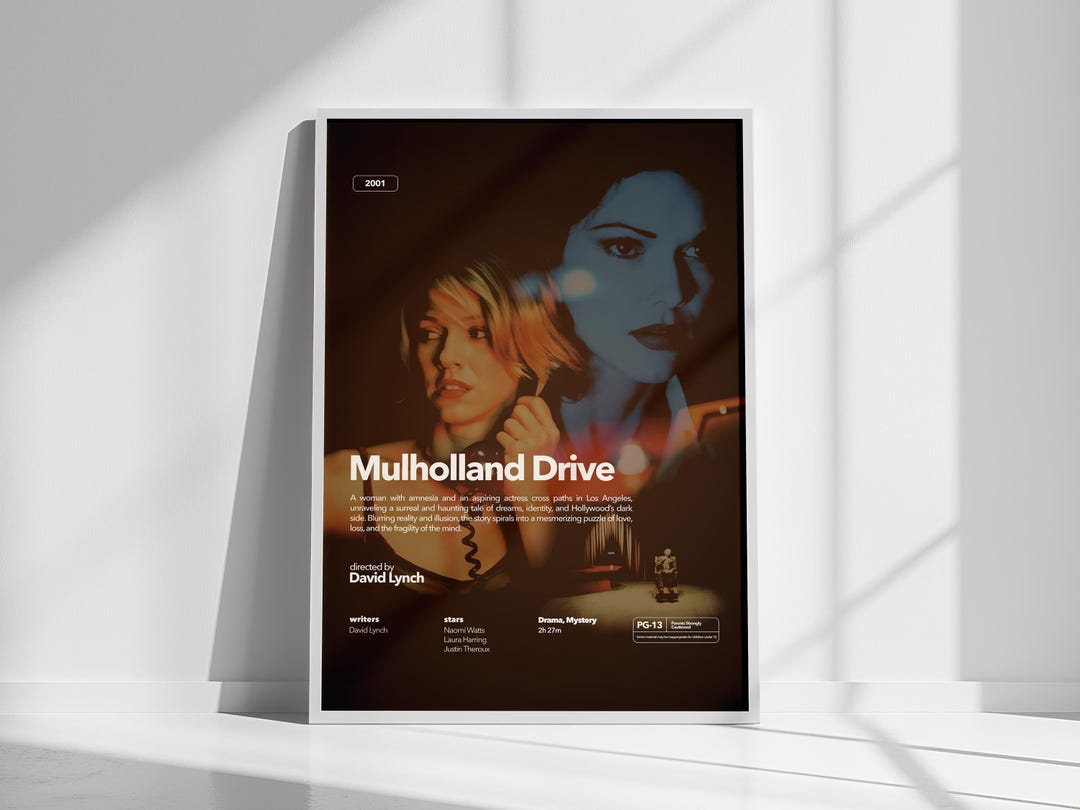 Affiche du film Mulholland Drive : oeuvre d'art murale sur toile - France