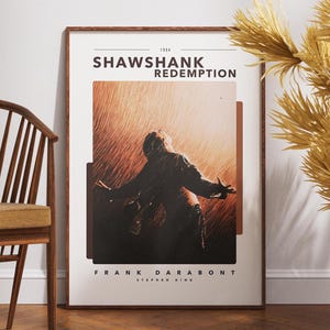 Shawshank Redemption Movie Poster | Frank Darabont Film Print | Movie Poster | Shawshank Redemption Print, Morgan Freeman Movie, Tim Robbins