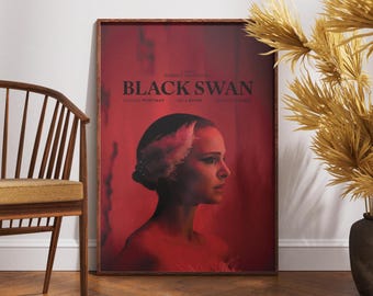 Black Swan Poster, Gift for Her, Natalie Portman, Mila Kunis, Vincent Cassel, Home Decor, Printable Wall Art, Minimalist Film Poster