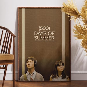 500 Days of Summer Filmposter, Filmposter, Wandkunst, Retro Vintage Poster, Geschenkidee, Zooey Deschanel, Joseph Gorden-Levitt, Geschenk für Sie