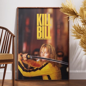 Poster Kill Bill, Poster film retrò, Poster vintage, Arte murale, Regalo per lei, Film di Quentin Tarantino, Uma Thurman, Arredamento per la casa, Regalo per lui