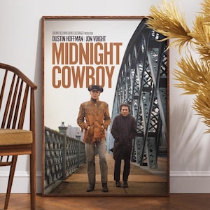 Poster di Midnight Cowboy, poster di film retrò, poster vintage, regalo per lui, Dustin Hoffman, Jon Voight, arredamento per la casa, poster digitale, stampa artistica