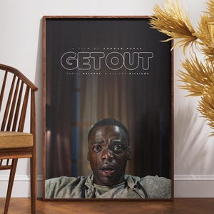 Get Out filmposter, print poster, kunst aan de muur, retro vintage poster, cadeau-idee, Daniel Kaluuya, Jordan Peele, woondecoratie, cadeau voor hem