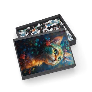 Mystical Puzzle of Cats, Birds, and Flowers for adults (252, 500, 1000-Piece)