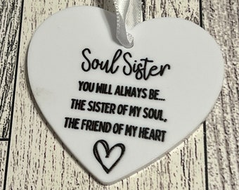 Acrylic Soul Sister Ornament | Friendship | Christmas Ornament | Friend Gift | Soul Sister