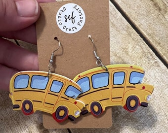 Bus Driver Earrings | Leather Earrings | Occupation Earrings | Lightweight Earrings