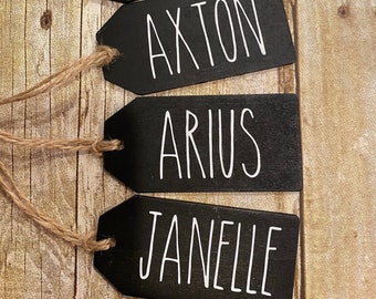 Personalized Black Chalkboard Stocking Tags | Ornament | Rae Dunn Inspired