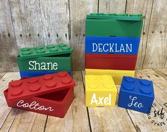 Personalized Lego Block Holder Boxes | Block Box | Kids Gift | Large Legos | Lego Storage | Toy Storage