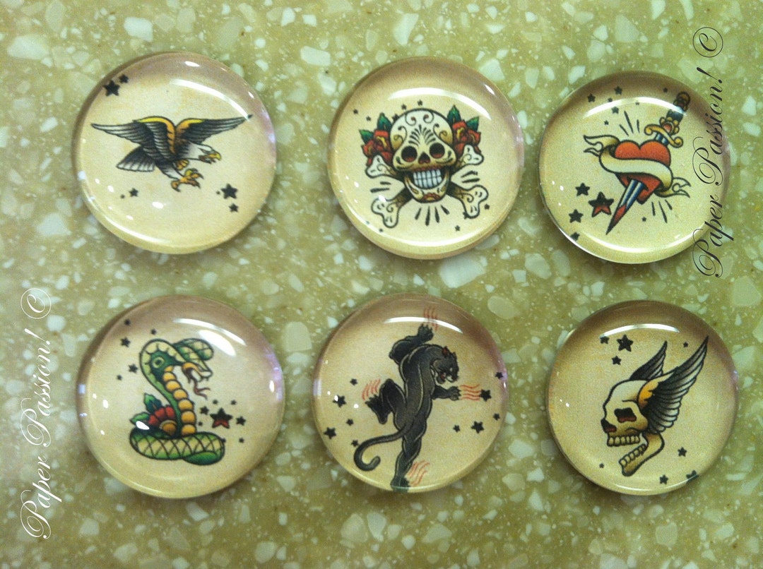 Handmade tattoo Art/ Male set of 6 Etsy