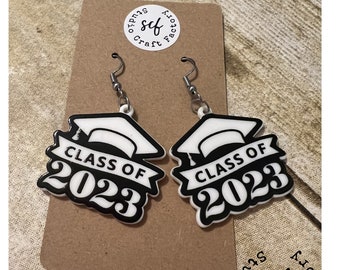 Adorable Graduation Earrings | Class of 2023 | Graduation Hat | Tassel | Grad