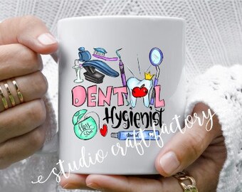 Dental Hygienist Coffee Mug | Dental | Dental Crew | Tooth | Mug | Floss | Brush Teeth | Ceramic