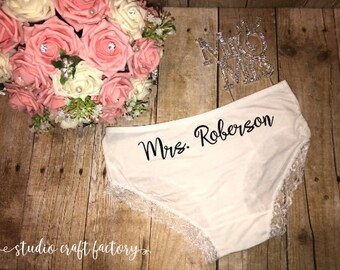 Personalized Bride Panties - Custom Bride Panties - Bridal Lingerie - Bachelorette Party Gift - Bachelorette Party - Bride Gift