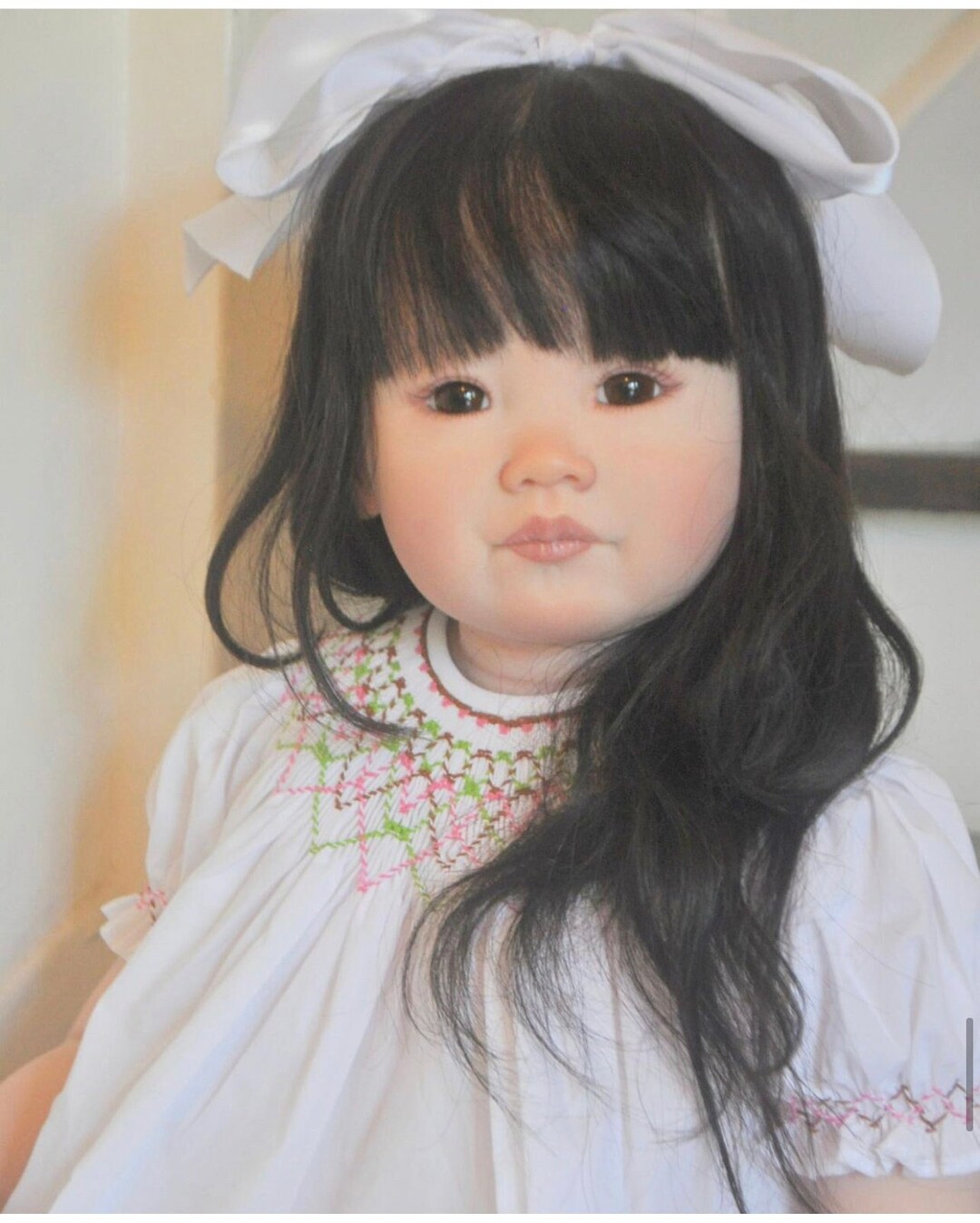 カスタムオーダーのレオニー幼児人形、女の子の赤ちゃん、彫刻は