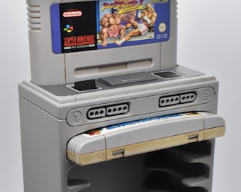 Top-Loading Super Nintendo-cartridgedisplay | Super Famicom/PAL SNES (10 games)