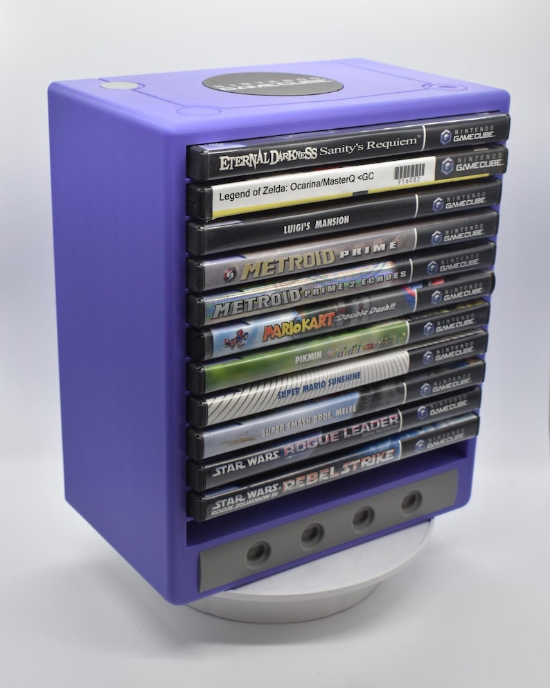 GameCube Game Display - 12 Games Purple