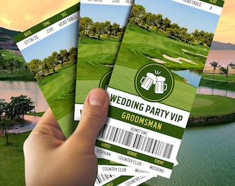 Groomsmen Proposal Ticket Golf, Groomsmen Golf Gift, Bestman Gift, Bachelore Party, Ring Bearer Proposal, Funny Groomsmen Proposal Card