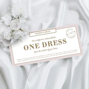 Modèle de coupon de robe de demoiselle d'honneur, bon pour une robe de demoiselle d'honneur, cadeau de proposition de demoiselle d'honneur unique, proposition de demoiselle d'honneur, proposition de demoiselle d'honneur