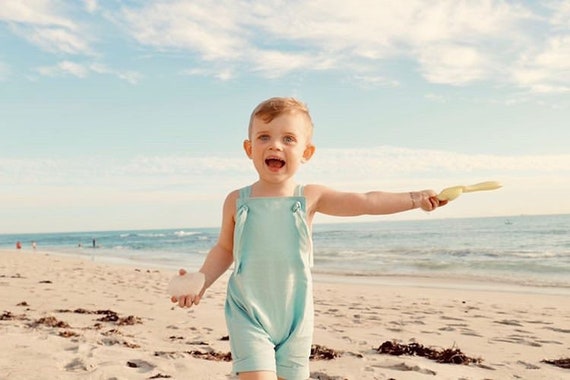 Linen Romper Green Baby Shower Gift Boy Sage Green Crisp Adjustable Straps Unisex Linen Outfit Linen Onsie Linen Overalls Green Linen Etsy