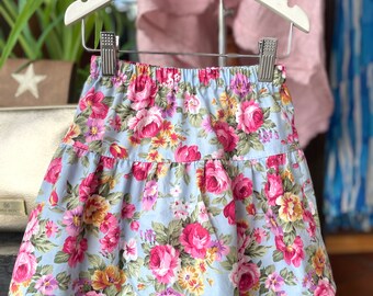 Twirl skirt spring Cottagecore floral  toddler girls skirt preppy skirt vintage style