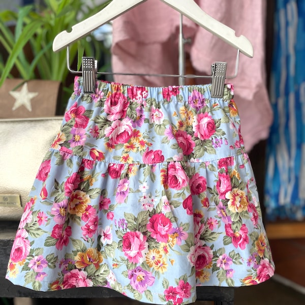 Twirl skirt spring Cottagecore floral  toddler girls skirt preppy skirt vintage style