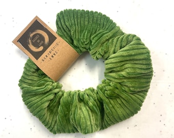 Corduroy Apple green scrunchie hair tie   nature cottagecore photo prop  hair accessory hair tie minimalist 90’s