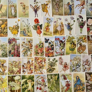 Blumen-Feen Postkarte MEGA Lucky Dip! Verschiedene Postkarten im Vintage-Stil | Wählen Sie 20 oder 50 | Illustriert von Cicely Mary Barker| Feenkunst