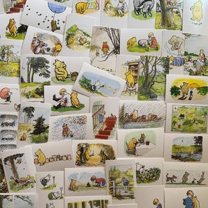 Cartão Postal do Ursinho Pooh Lucky Dip: Cartões Postais Vintage Style A.A Milne | Escolha 5 ou 10 | Impressões | Presentes | Berçário | Bisonho | Leitão | Ursos | Tigrão