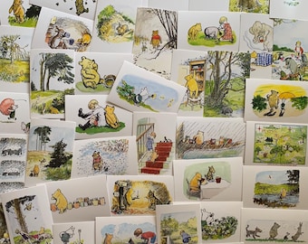 Winnie the Pooh Postcard Lucky Dip: Vintage Style A.A Milne Postcards| Choose 5 0r 10| Prints| Gifts| Nursery| Eeyore| Piglet| Bears| Tigger