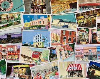 Postales de arte de librería: impresiones ilustradas para amantes de los libros - ¡SUERTE!