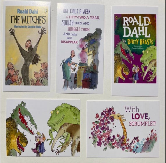 Roald Dahl Postcards: Assorted Children's Literature Book Cover