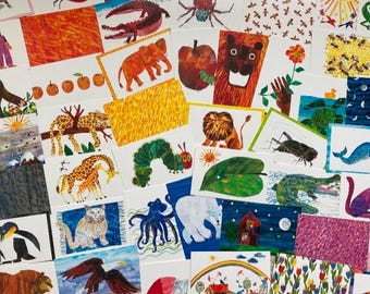 Eric Carle Colourful Postcards: Children's Literature Animal Art Prints - LUCKY DIP!