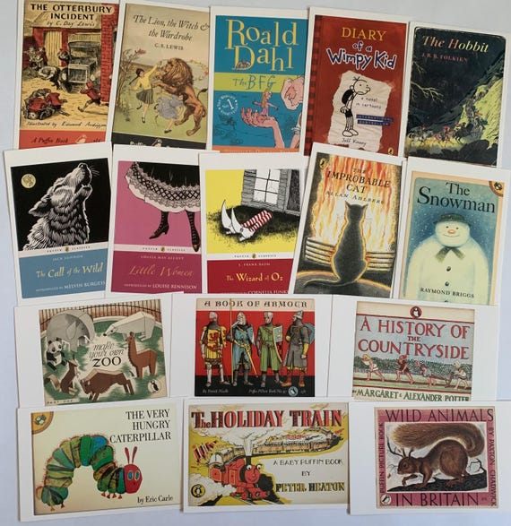 Puffin Book Covers Postcards: Vintage Children's Literature Art