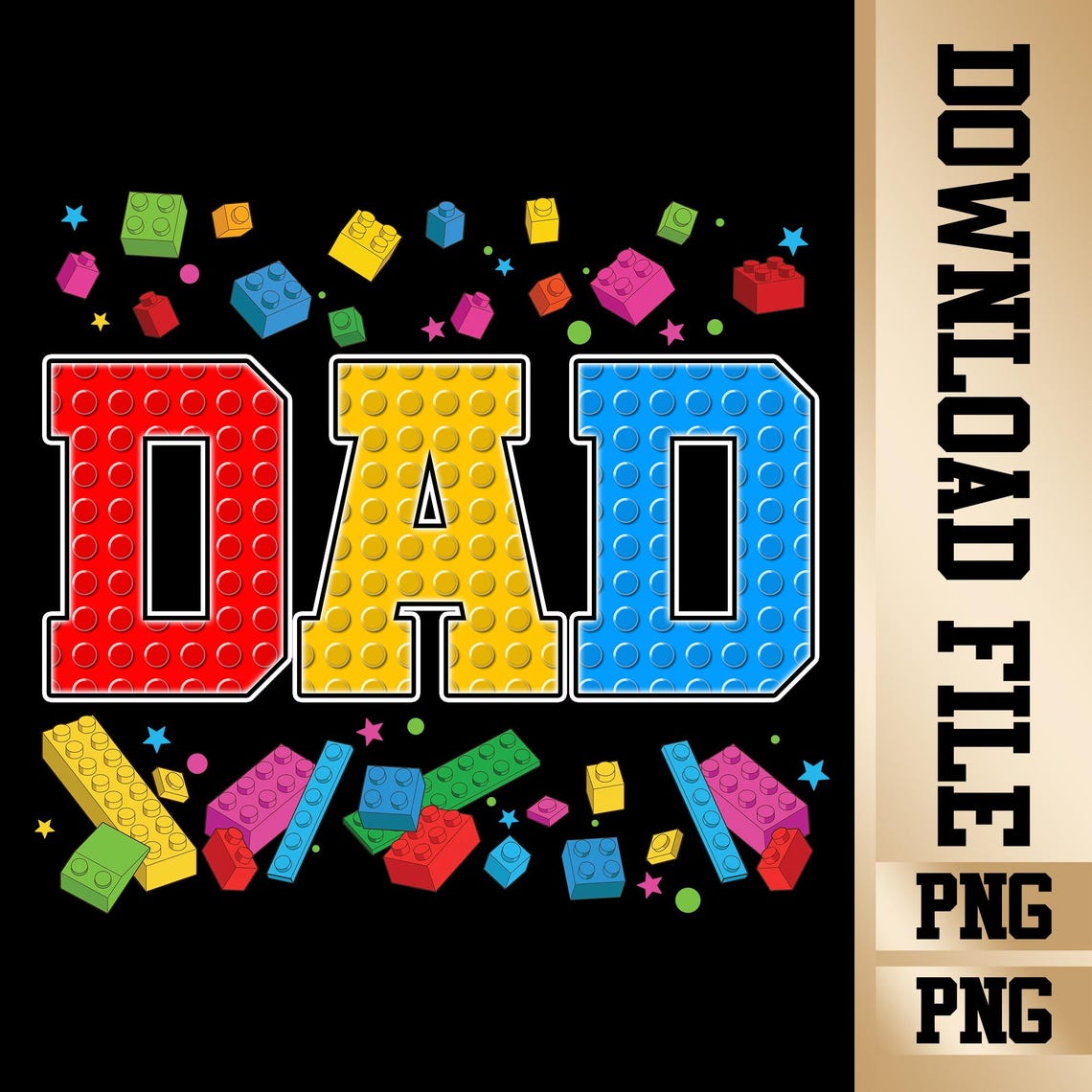 Building Blocks Dad Birthday Png, Building Block Birthday Boy Girl Png ...