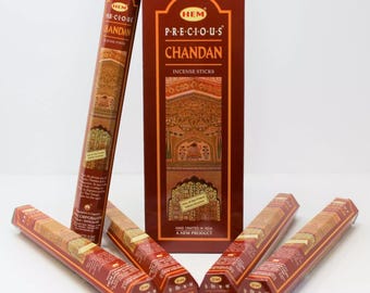 HEM Chandan Incense Sticks - (Pack of 6) Long-Lasting, Natural Aroma for Meditation, Relaxation, and positivity
