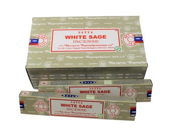 Satya White Sage Incense Sticks 15 Gram (Pack of 12) Natural Fragrance Perfect for Prayers, Meditation, Yoga, Peace, Positivity