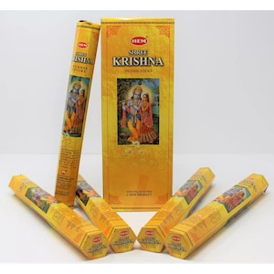 HEM Shree Krishna Incense Sticks - (Pack of 6) Long-Lasting, Natural Aroma for Meditation, Relaxation, and positivity