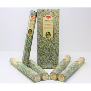 HEM Precious Jasmine Incense Sticks - (Pack of 6) Long-Lasting, Natural Aroma for Meditation, Relaxation, and positivity