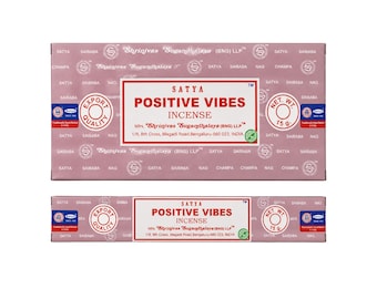 Satya Positive Vibes Räucherstäbchen, natürlicher Duft für die Meditation (12er-Packung)