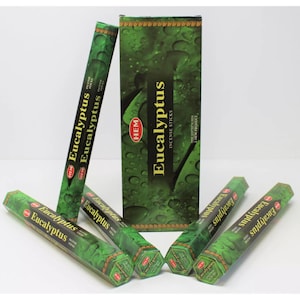 HEM Eucalyptus Incense Sticks - (Pack of 6) Long-Lasting, Natural Aroma for Meditation, Relaxation, and positivity