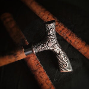 Luxury Wooden Walking Stick with Antique Copper Handle Hand-Carved Cane for Walking Support Functional Gift for Men & Collectors