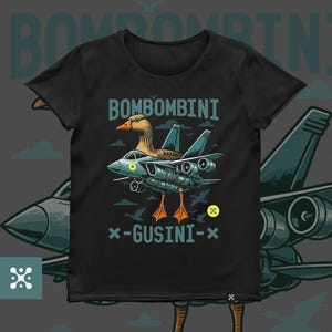 Women&#39;s Black Shirt - Bombombini Gusini Italian Brainrot Shirt - Funny Meme Tee, Viral TikTok Humor