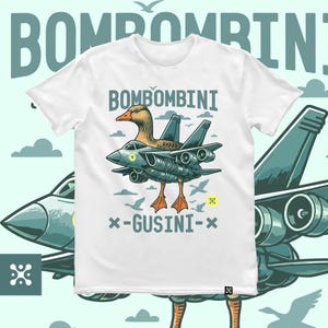 Men&#39;s White Bombombini Gusini Brainrot Shirt - Funny Meme Tee